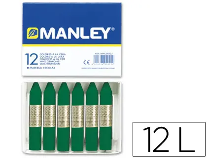 Imagen Lapices cera manley unicolor verde esmeralda -caja de 12 n.24