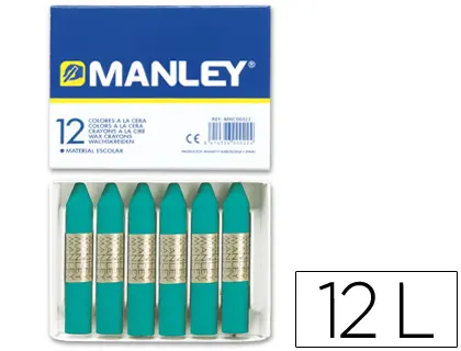 Imagen Lapices cera manley unicolor verde azulado -caja de 12 n.23