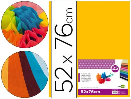 Imagen Papel seda liderpapel naranja 52x76 cm 18 gr -paquete de 25 hojas