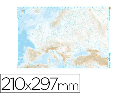Imagen Mapa mudo b/n din a4 europa -fisico
