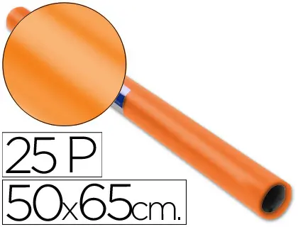 Imagen Papel charol rollo naranja -25 hojas de 50x65 cm
