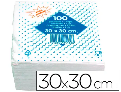 Imagen Servilleta algodon 30x30 cm -1 capa -paquete de 100 unidades