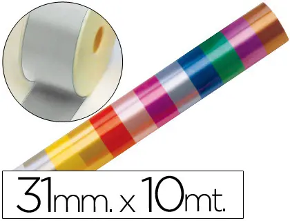 Imagen Cinta fantasia 10 mt x 31 mm plata