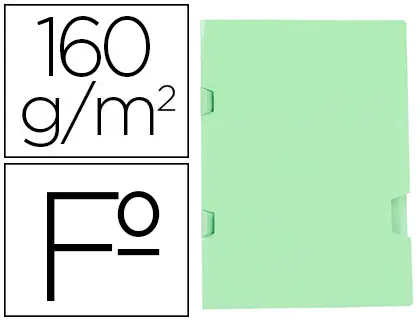 Imagen Subcarpeta liderpapel folio verde tres ueros plastificada160g/m2
