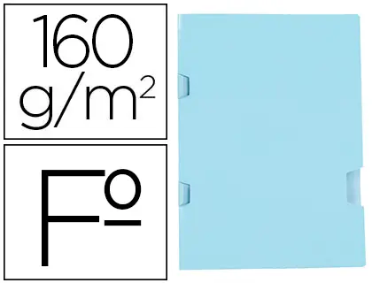 Imagen Subcarpeta liderpapel folio azul tres ueros plastificada 160g/m2