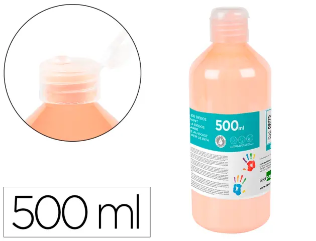 Imagen Pintura dedos liderpapel botella de 500 ml carne