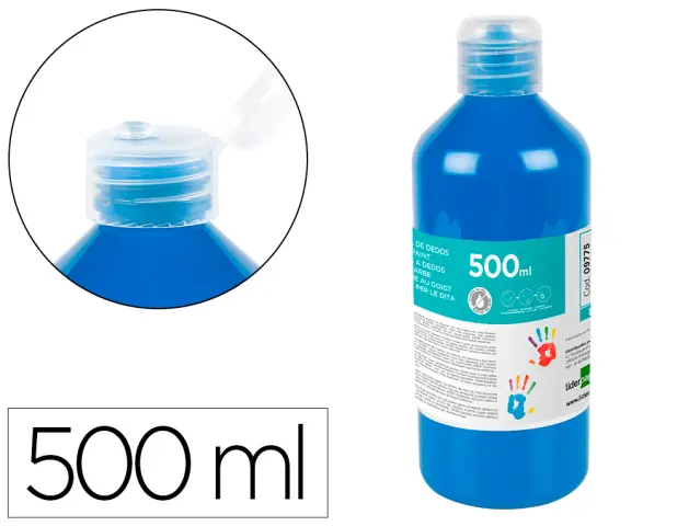 Imagen Pintura dedos liderpapel botella de 500 ml azul