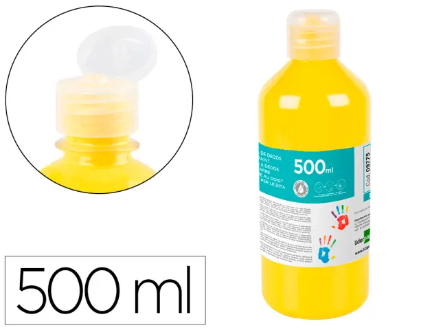 Imagen Pintura dedos liderpapel botella de 500 ml amarillo