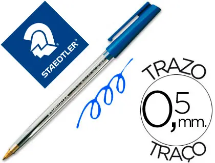 Imagen Boligrafo staedtler stick azul con capuchon