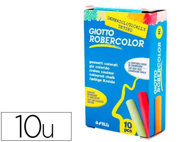 Imagen Tiza color antipolvo robercolor -caja de 10 unidades