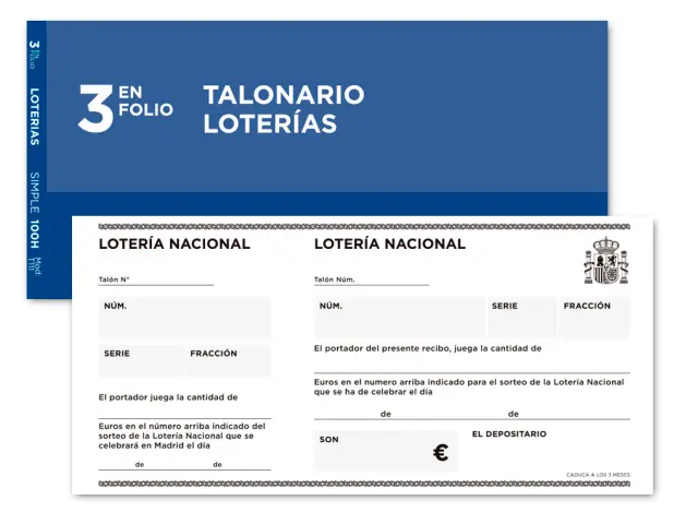 Imagen Talonario liderpapel loteria tres del folio 111