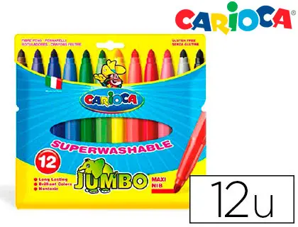 Imagen Rotulador carioca jumbo c/12 colores -punta gruesa