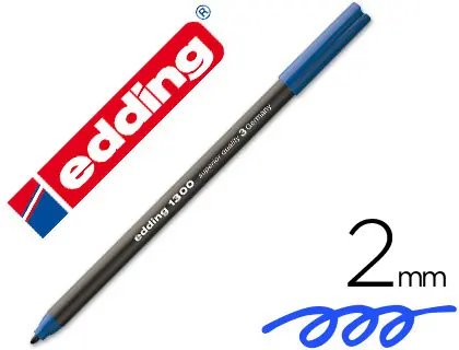Imagen Rotulador edding punta fibra 1300 azul -punta redonda 2 mm