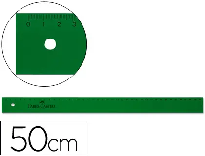 Imagen Regla faber 50 cm plastico verde