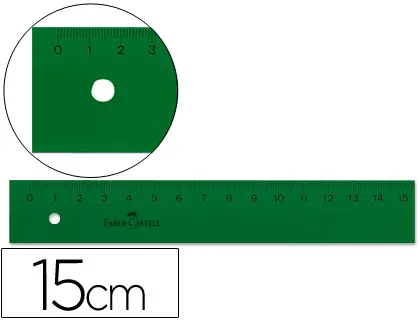 Imagen Regla faber 15 cm plastico verde