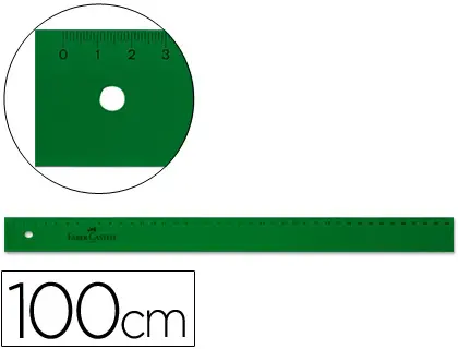 Imagen Regla faber 100 cm plastico verde