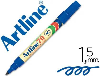 Imagen Rotulador artline marcador permanente ek-70 azul -punta redonda 1.5 mm -papel metal y cristal