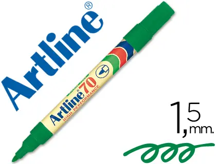 Imagen Rotulador artline marcador permanente ek-70 verde -punta redonda 1.5 mm -papel metal y cristal