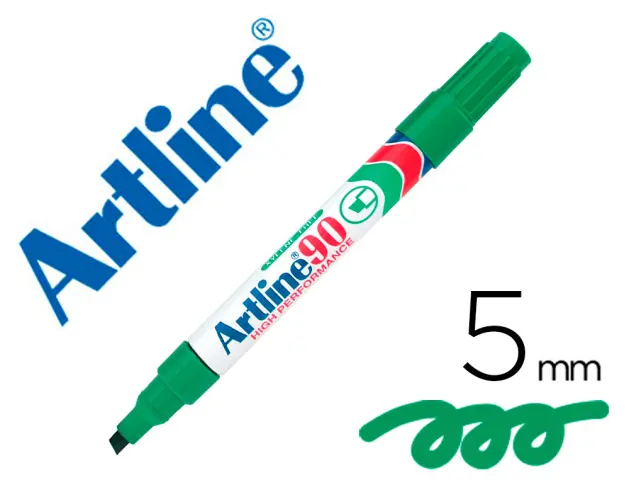 Imagen Rotulador artline marcador permanente ek-90 verde -punta biselada 5 mm -papel metal y cristal