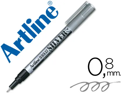 Imagen Rotulador artline marcador permanente tinta metalica ek-999 plata -punta redonda 0.8 mm