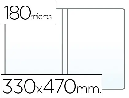 Imagen Funda portadocumento q-connect folio doble 180 micras pvc transparente 330x470mm