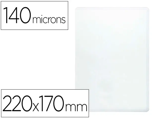 Imagen Funda portacarnet q-connect cuarto 140 micras pvc transparente 220x170mm