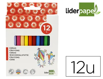 Imagen Lapices cera liderpapel caja de 12 colores