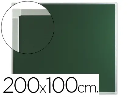 Imagen Pizarra verde mural q-connect 200x100 cm sin repisa con marco de aluminio