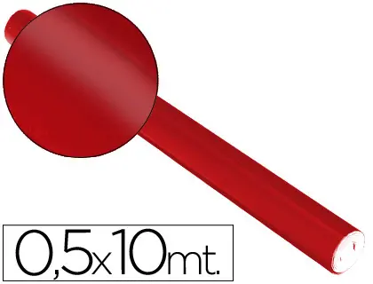 Imagen Papel metalizado rojo rollo continuo de 0,5 x 10 mt