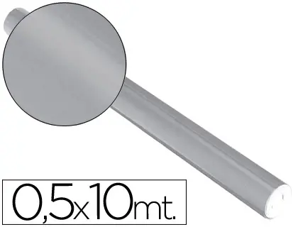 Imagen Papel metalizado plata rollo continuo de 0,5 x 10 mt