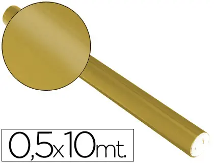 Imagen Papel metalizado oro rollo continuo de 0,5 x 10 mt