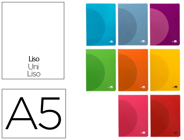 Imagen Libreta liderpapel 360 tapa de plastico a5 48 hojas 90g/m2 lisa sin margen colores surtidos