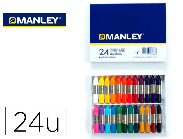 Imagen Lapices cera manley -caja de 24 colores ref.124