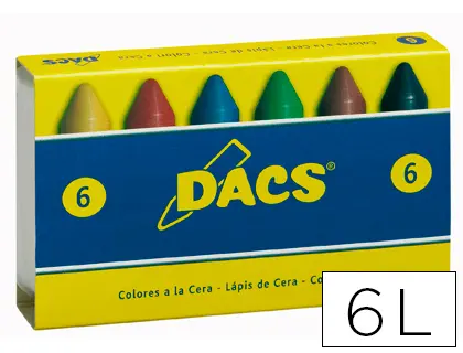 Imagen Lapices cera dacs caja de 6 colores