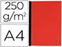 Imagen Tapa de encuadernacion q-connect carton din a4 rojo simil piel 250 gr caja de 100 unidades 2