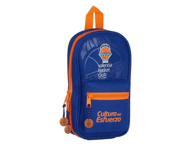 Imagen Plumier escolar safta valencia basket club mochila con 4 portatodos vacios 120x50x230 mm