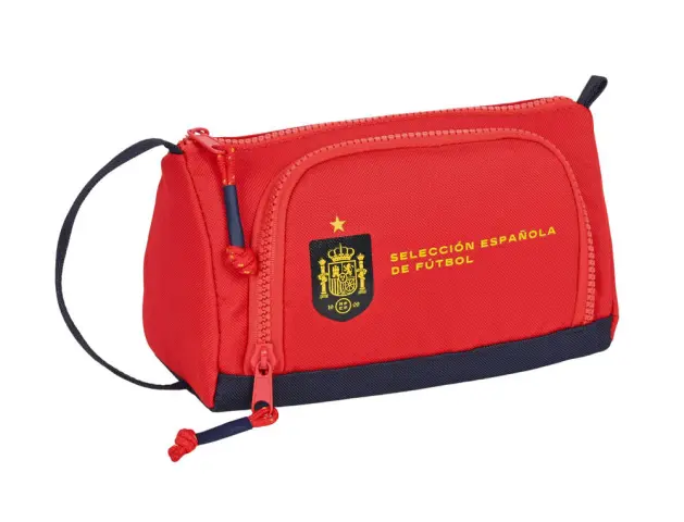 Imagen Bolso escolar safta portatodo con bolsillo desplegable vacio 200x85x110 mm seleccion espaola de futbol