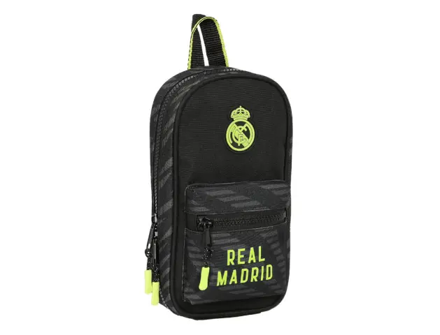 Imagen Plumier escolar safta real madrid 3 equipacion 22/23 mochila con 4 portatodos llenos 120x50x230 mm