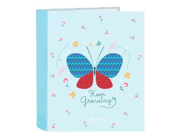 Imagen Carpeta carton folio 4 anillas safta lomo ancho blackfit8 mariposa 270x60x330 mm