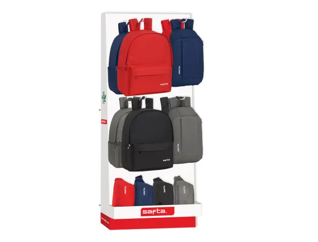 Imagen Expositor escolar safta colores basic mochilas / rioneras / mini mochilas 650x380x1580 mm