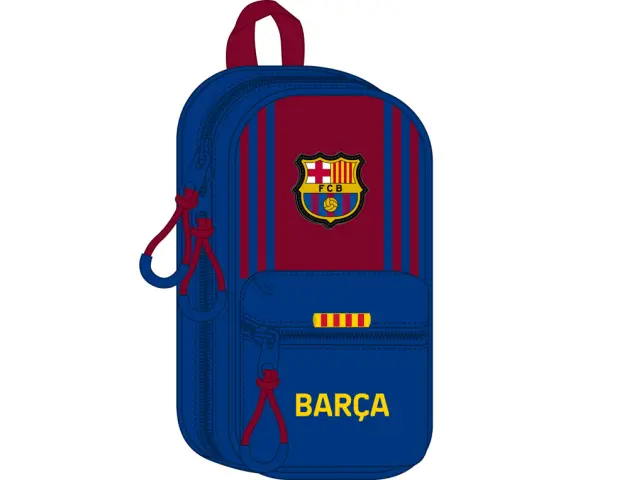 Imagen Plumier escolar safta f.c. barcelona 1 equipacion 21/22 mochila con 4 portatodos llenos 120x50x230 mm