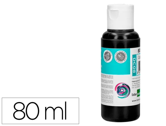 Imagen Pintura acrilica liderpapel bote de 80 ml negro