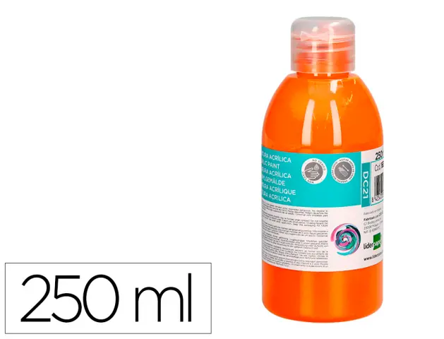 Imagen Pintura acrilica liderpapel bote de 250 ml naranja