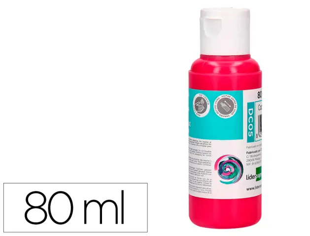 Imagen Pintura acrilica liderpapel bote de 80 ml magenta