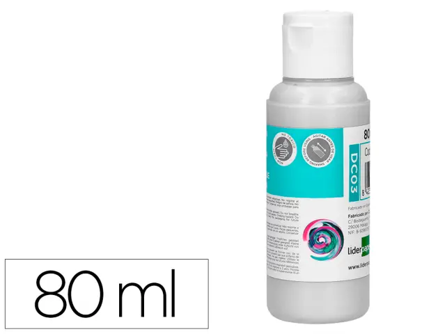 Imagen Pintura acrilica liderpapel bote de 80 ml blanco