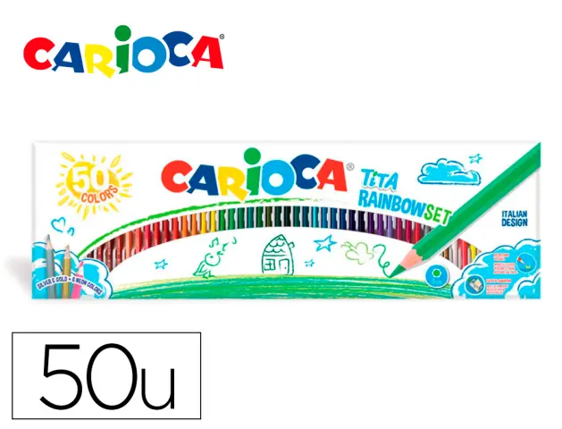 Imagen Lapices de colores carioca tita caja de 50 unidades colores surtidos