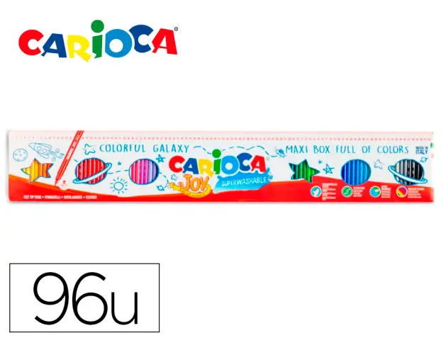 Imagen Rotulador carioca joy metro caja de 96 unidades colores surtidos