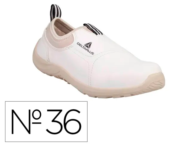 Imagen Zapatos de seguridad deltaplus microfibra pu suela pu mono-densidad color blanco talla 36