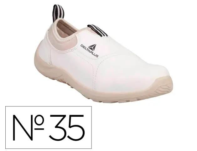 Imagen Zapatos de seguridad deltaplus microfibra pu suela pu mono-densidad color blanco talla 35