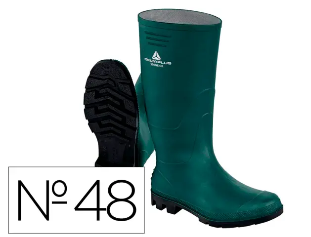 Imagen Botas deltaplus de seguridad stone pvc verde suela de tacos talla 48